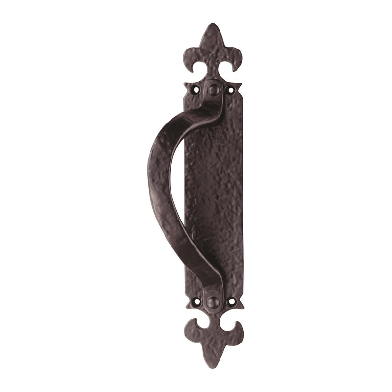 Carlisle Brass - Offset Pull Handle On Backplate Left Hand 260 x 45 mm - Black Antique - LF5260LH - Choice Handles
