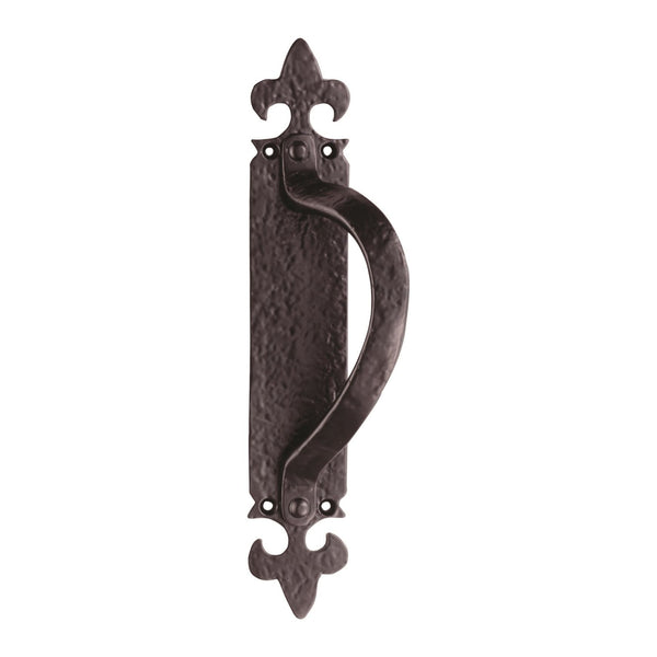 Carlisle Brass - Offset Pull Handle On Backplate Right Hd 260 x 45 mm - Black Antique - LF5260RH - Choice Handles
