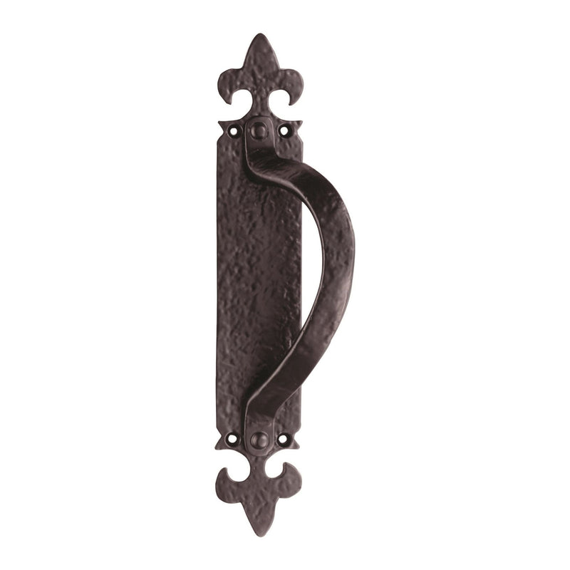 Carlisle Brass - Offset Pull Handle On Backplate Right Hd 260 x 45 mm - Black Antique - LF5260RH - Choice Handles