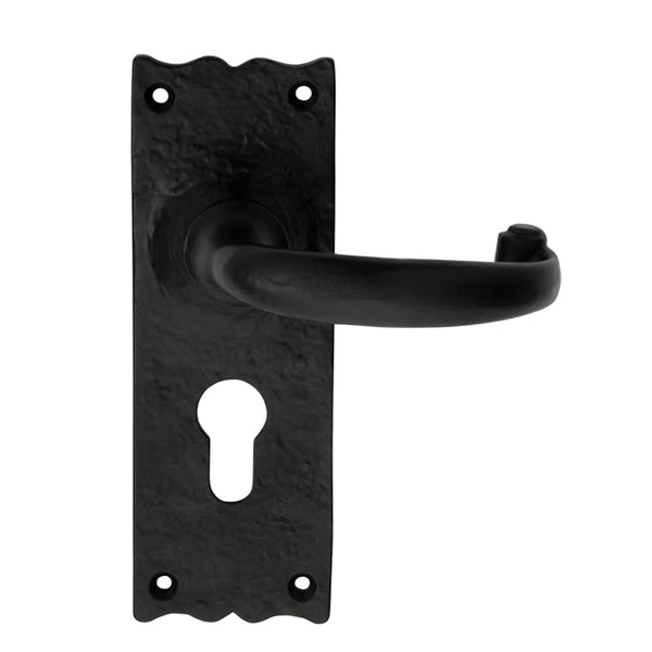 Carlisle Brass - Traditional Lever on Euro Lock Backplate - Black Antique - LF5501Y - Choice Handles