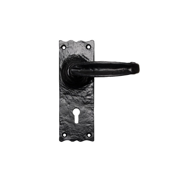 Carlisle Brass - Traditional V Lever on Lock Backplate - Black Antique - LF5516 - Choice Handles