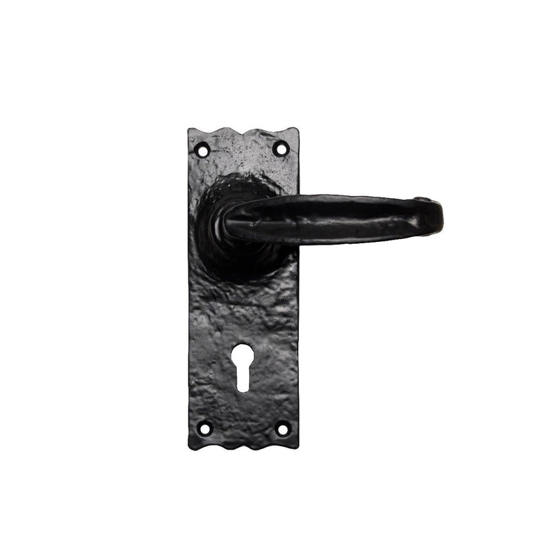 Carlisle Brass - Traditional V Lever on Lock Backplate - Black Antique - LF5516 - Choice Handles