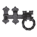 Carlisle Brass - 6 Ring Handle Gate Latch - Black Antique - LF5547 - Choice Handles