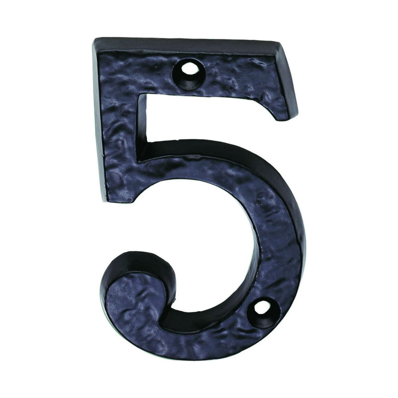 Carlisle Brass - Numeral Face Fix (No 5) 76mm - Black Antique - LF55495