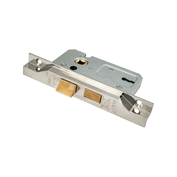 Eurospec - Contract 2 Lever Sashlock Rebated 64mm - Nickel Plate - LSE5225NP/REB - Choice Handles