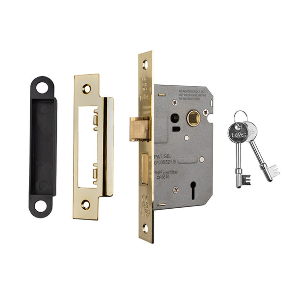 Eurospec - Contract 3 Lever Sashlock 64mm - Electro Brassed - LSE5325EB - Choice Handles