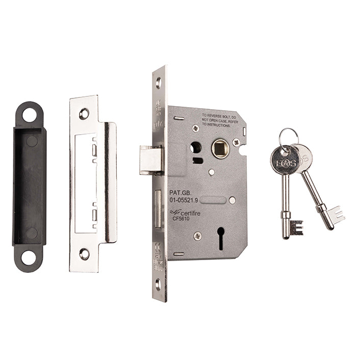 Eurospec - Contract 3 Lever Sashlock 64mm - Nickel Plate - LSE5325NP - Choice Handles