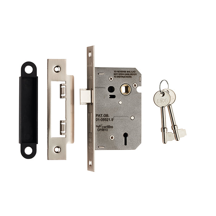 Eurospec - Contract 3 Lever Sashlock 64mm - Satin Nickel - LSE5325SN - Choice Handles