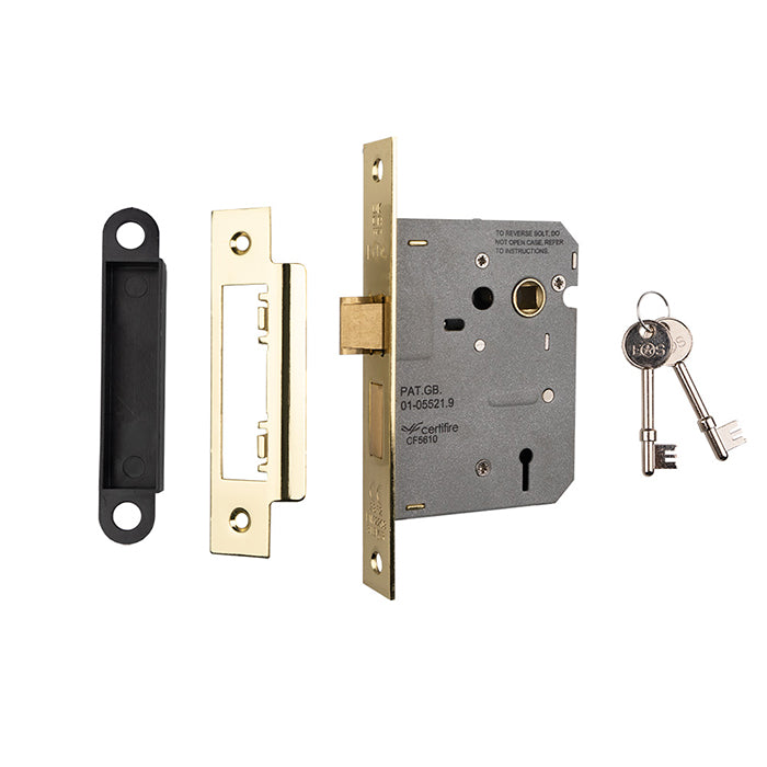 Eurospec - Contract 3 Lever Sashlock 76mm - Electro Brassed - LSE5330EB - Choice Handles