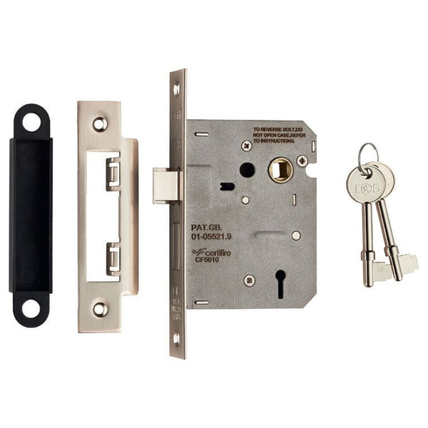 Eurospec - Contract 3 Lever Sashlock 76mm - Satin Nickel - LSE5330SN - Choice Handles