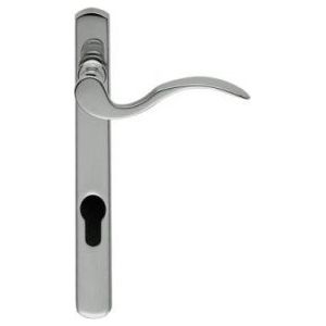 Carlisle Brass - Scroll Lever on Narrow Plate R/H 92mm c/c - Satin Chrome M140NP92RHSC - Choice Handles