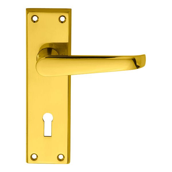 Carlisle Brass - Victorian Lever on Lock Backplate - Polished Brass - M30 - Choice Handles