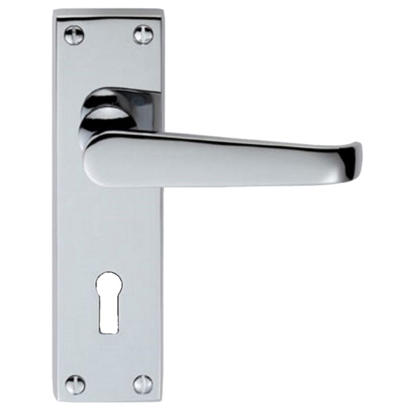 Carlisle Brass - Victorian Lever on Lock Backplate - Polished Chrome - M30CP - Choice Handles
