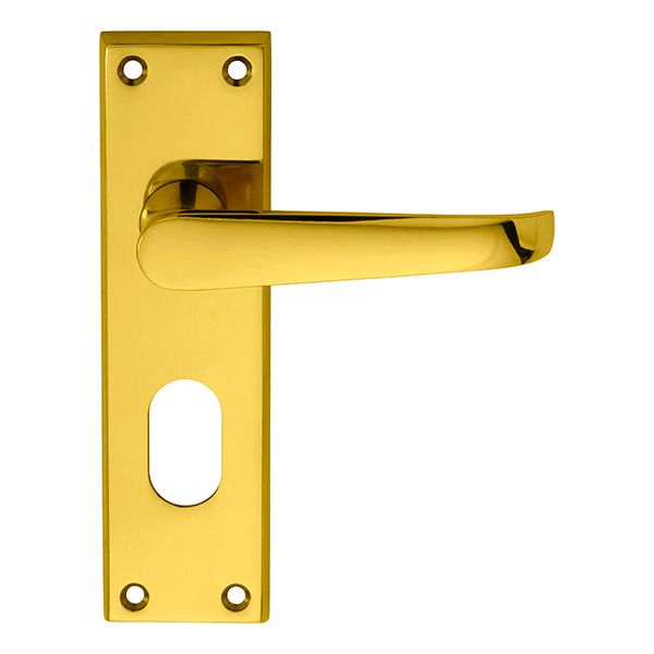 Carlisle Brass - Victorian Lever on Oval Lock Backplate - Polished Brass - M30U - Choice Handles