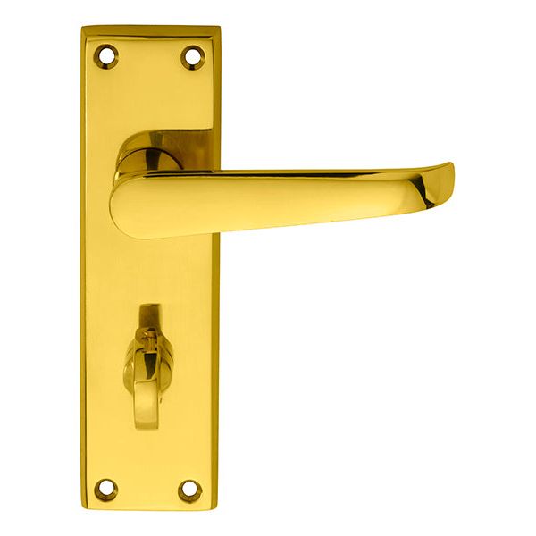 Carlisle Brass - Victorian Lever on WC Bathroom Backplate - Polished Brass - M30WC - Choice Handles
