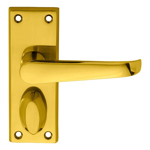 Carlisle Brass - Victorian Lever on Privacy Backplate - Polished Brass - M31WC - Choice Handles