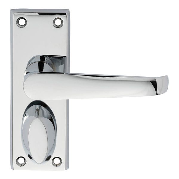 Carlisle Brass - Victorian Lever on Privacy Backplate - Polished Chrome - M31WCCP - Choice Handles