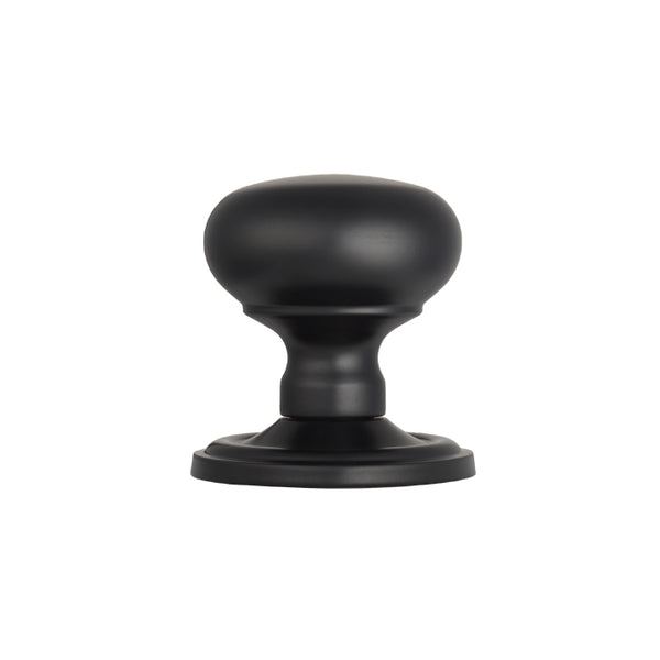 Manital - Concealed Fix Mushroom Mortice Knob - Matt Black - M35CMB - Choice Handles