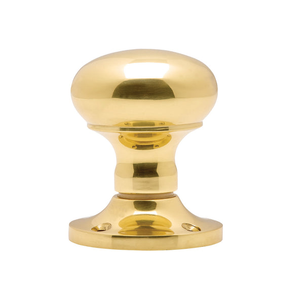 Manital - Mushroom Mortice Knob (Unsprung) - Polished Brass - M35US - Choice Handles