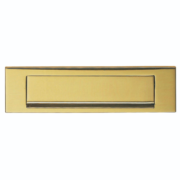 Carlisle Brass  - Plain Letter Plate (Gravity Flap) 270mm x 73mm - Polished Brass - M36G - Choice Handles