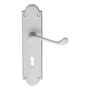 Carlisle Brass - Victorian Scroll Lever on Shaped Lock Backplate - Satin Chrome - M68SC - Choice Handles