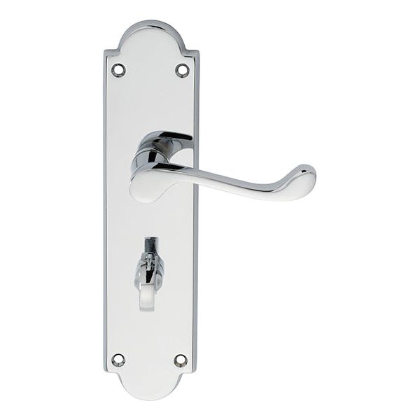 Carlisle Brass - Victorian Scroll Lever on Shaped WC Backplate - Polished Chrome - M68WCCP - Choice Handles