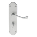 Carlisle Brass - Victorian Scroll Lever on Shaped WC Backplate - Satin Chrome - M68WCSC - Choice Handles