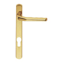 Carlisle Brass - Straight Lever On Narrowplate - Lock Euro Profile (92mm C/C) Co1 Otl (Polished Brass) - Polished Brass - M86NP92 - Choice Handles