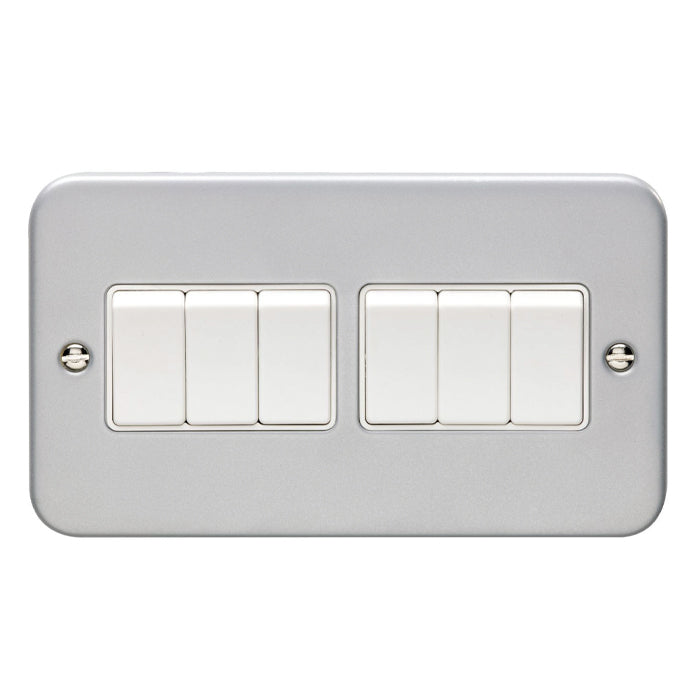 Eurolite Utility 6 Gang Switch - Grey - MC6SWW - Choice Handles