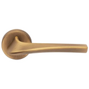 Manital Master Lever On Round Rose - Antique Brass - MS5AB - Choice Handles