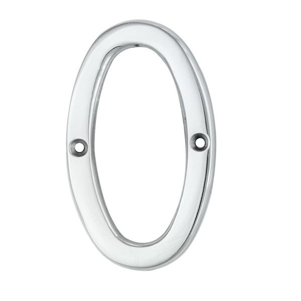Carlisle Brass - Numeral Face Fix (No.0) 76mm - Polished Chrome - N0CP