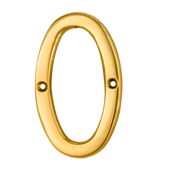 Carlisle Brass - Numeral Face Fix (No.0) 76mm - Polished Brass PVD - N0PVD