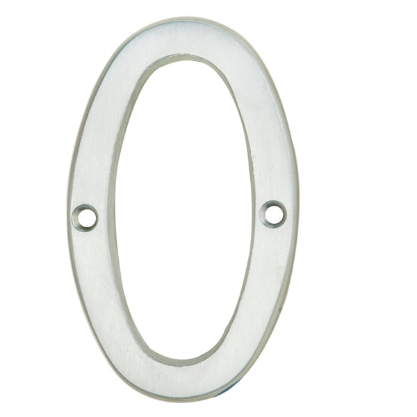 Carlisle Brass - Numeral Face Fix (No.0) 76mm - Satin Chrome - N0SC