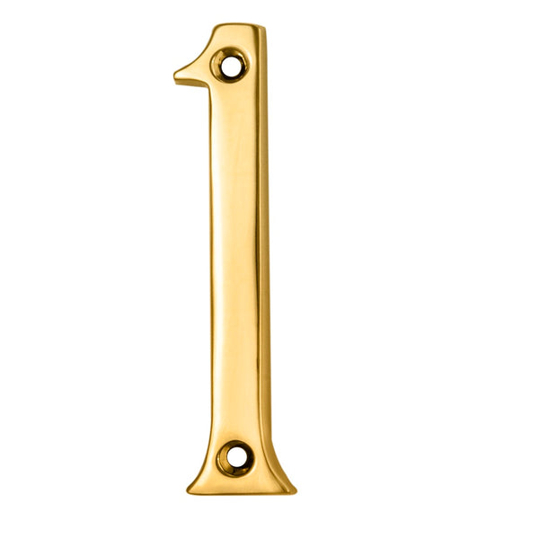 Carlisle Brass - Numeral Face Fix (No.1) 76mm - Polished Brass - N1