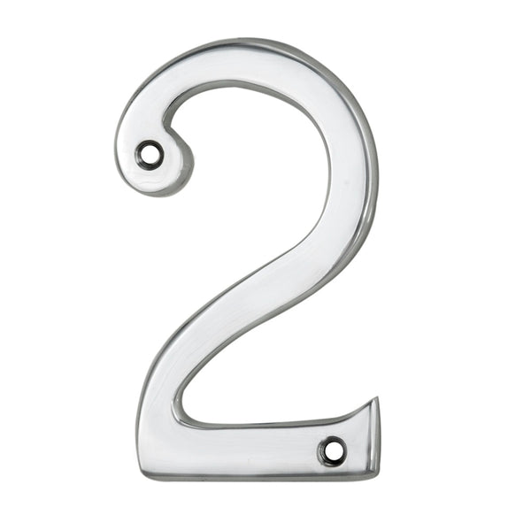 Carlisle Brass - Numeral Face Fix (No.2) 76mm - Polished Chrome - N2CP