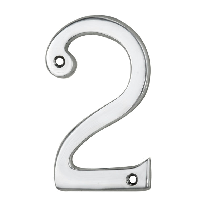 Carlisle Brass - Numeral Face Fix (No.2) 76mm - Polished Chrome - N2CP