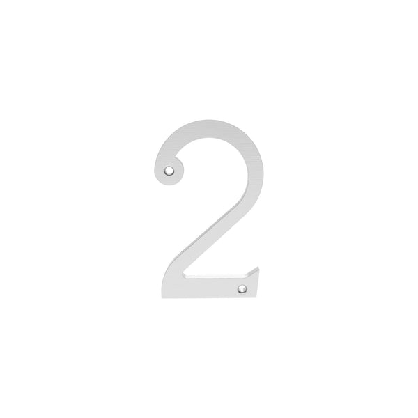Carlisle Brass - Numeral Face Fix (No.2) 76mm - Satin Chrome - N2SC