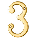 Carlisle Brass - Numeral Face Fix (No.3) 76mm - Polished Brass PVD - N3PVD - Choice Handles