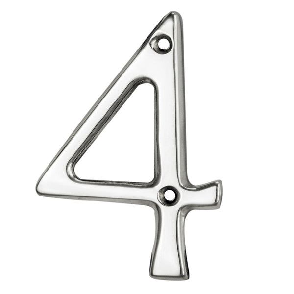 Carlisle Brass - Numeral Face Fix (No.4) 76mm - Polished Chrome - N4CP
