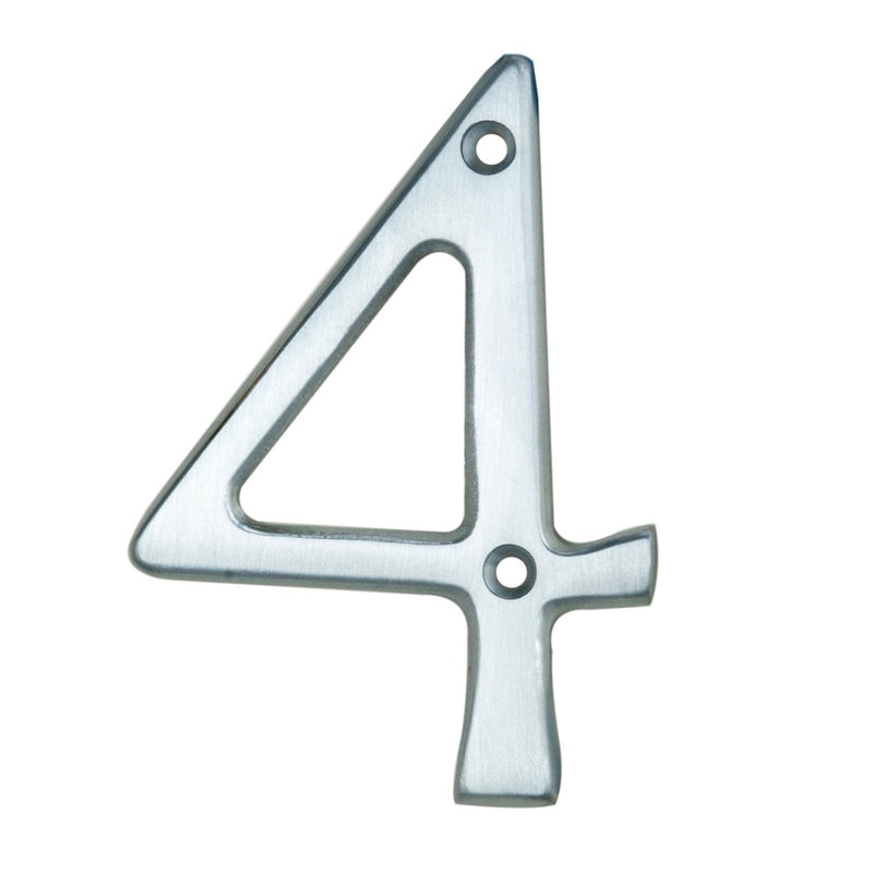 Carlisle Brass - Numeral Face Fix (No.4) 76mm - Satin Chrome - N4SC