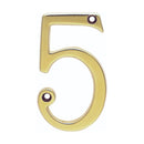 Carlisle Brass - Numeral Face Fix (No.5) 76mm - Polished Brass PVD - N5PVD - Choice Handles