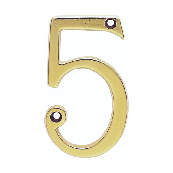 Carlisle Brass - Numeral Face Fix (No.5) 76mm - Polished Brass PVD - N5PVD