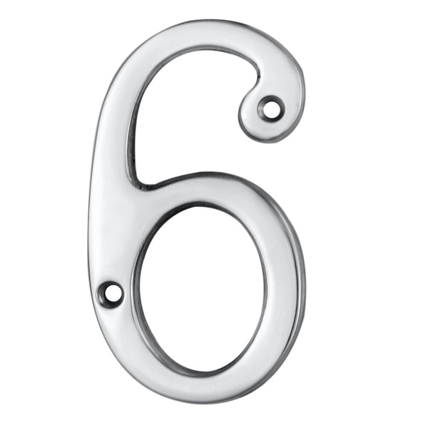 Carlisle Brass - Numeral Face Fix (No 6 Or 9) 76mm - Polished Chrome - N6CP