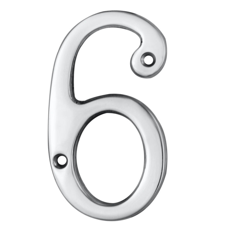 Carlisle Brass - Numeral Face Fix (No 6 Or 9) 76mm - Polished Chrome - N6CP