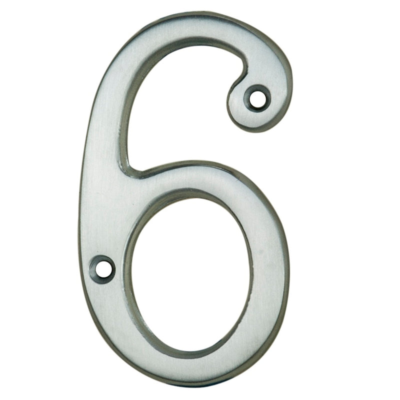 Carlisle Brass - Numeral Face Fix (No 6 Or 9) 76mm - Satin Chrome - N6SC