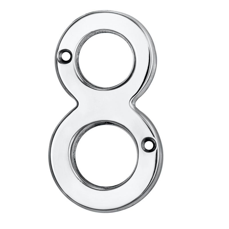 Carlisle Brass - Numeral Face Fix (No.8) 76mm - Polished Chrome - N8CP