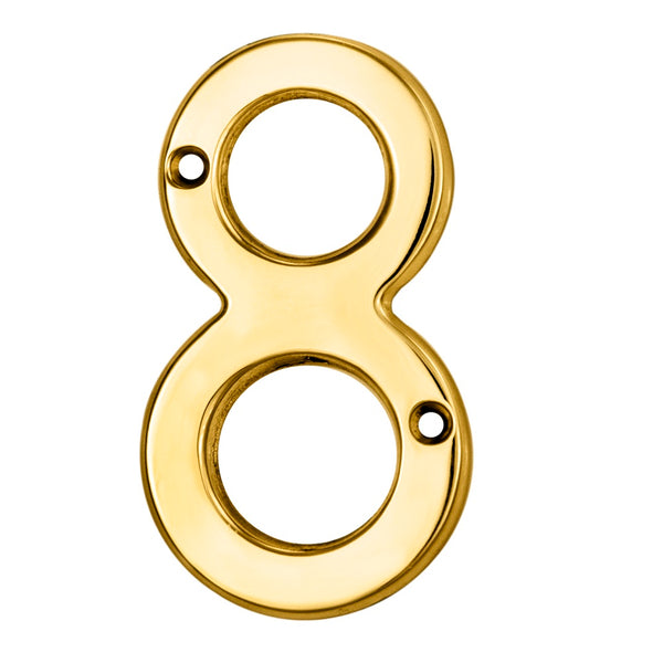 Carlisle Brass - Numeral Face Fix (No.8) 76mm - Polished Brass PVD - N8PVD