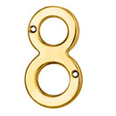 Carlisle Brass - Numeral Face Fix (No.8) 76mm - Polished Brass - N8 - Choice Handles