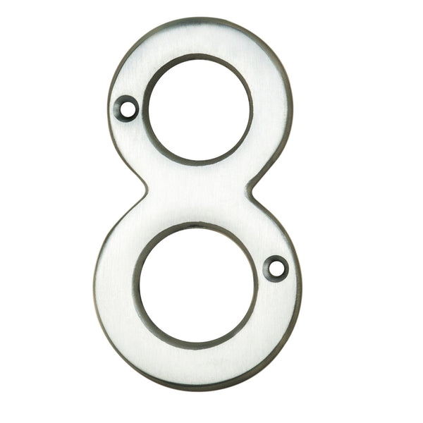 Carlisle Brass - Numeral Face Fix (No.8) 76mm - Satin Chrome - N8SC
