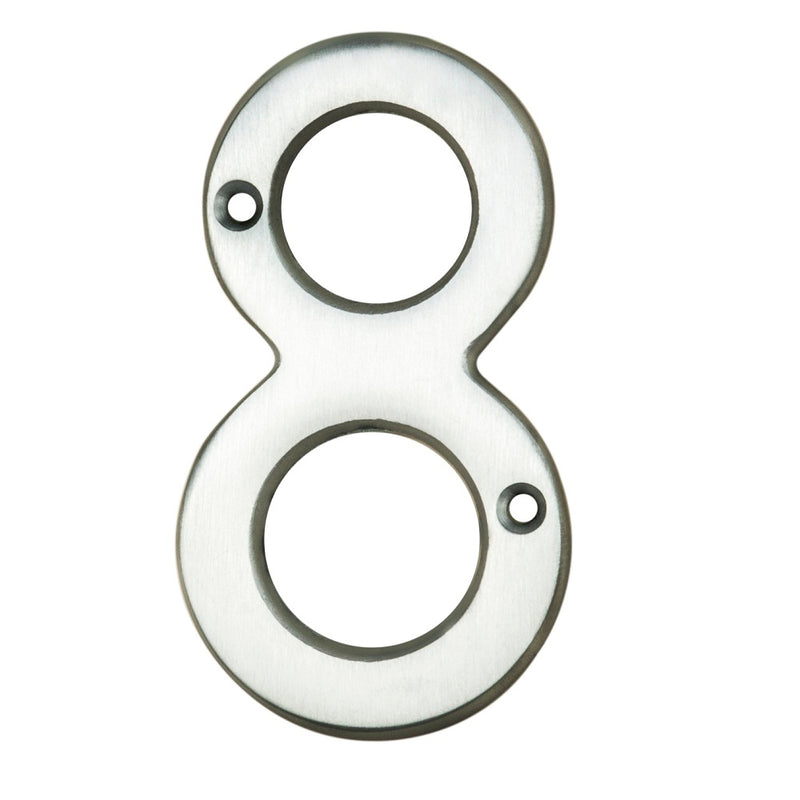 Carlisle Brass - Numeral Face Fix (No.8) 76mm - Satin Chrome - N8SC